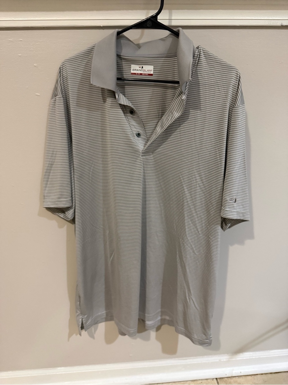 Grand Slam Light Gray Micro-Stripe Polo